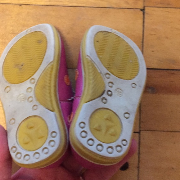 Hot Pink W/ Orange Dots Mary Janes - Picture 3 of 5